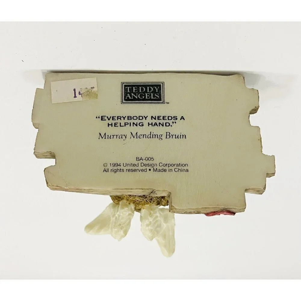 Teddy Bears Angels Figurine Murray Mending Bruin  Everybody Needs A Helping Hand